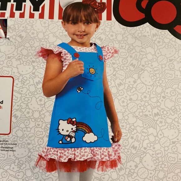 Hello Kitty Toddler Girls Halloween Costume Dress and Headband Size 2T - Picture 2 of 13